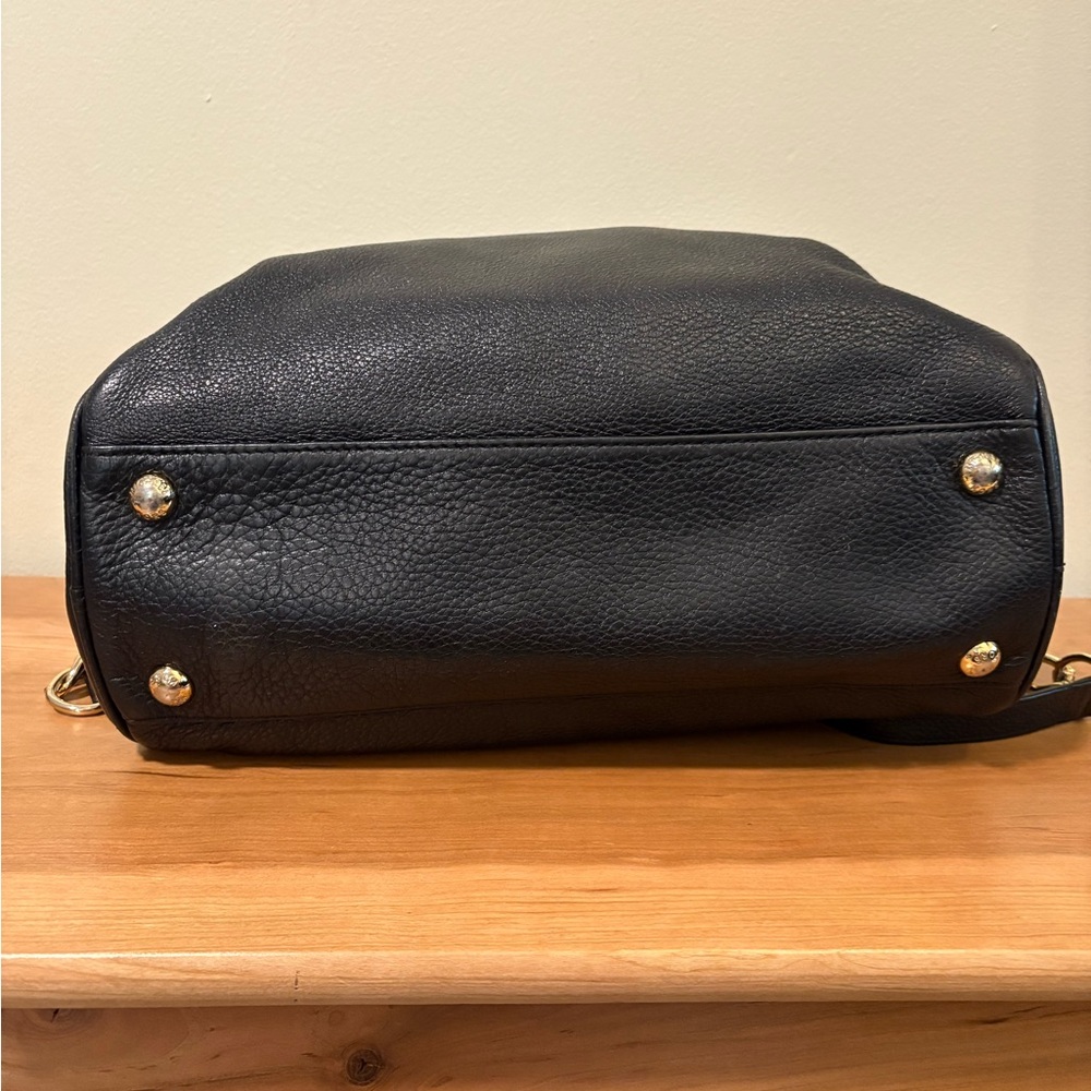 Michael Kors Pebbled Leather Black Satchel Crossbody - Picture 3 of 6